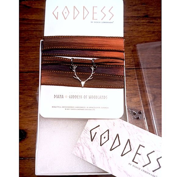 Disco Lemonade GODDESS Diana of the Woodlands, Silk Wrap Bracelet, Choker,Anklet - Picture 5 of 5